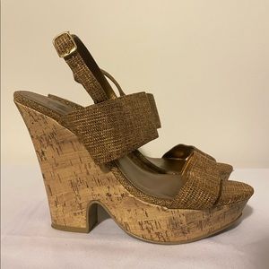 Brown & Gold Platform Shoe